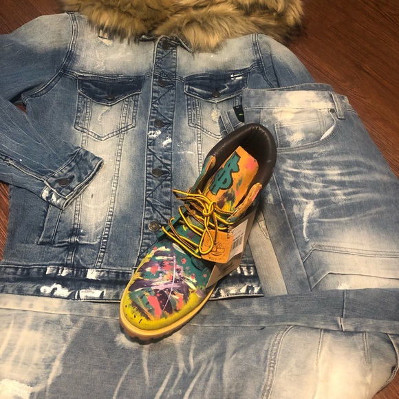 Smoke rise men denim 2 piece - Picture 5 of 6